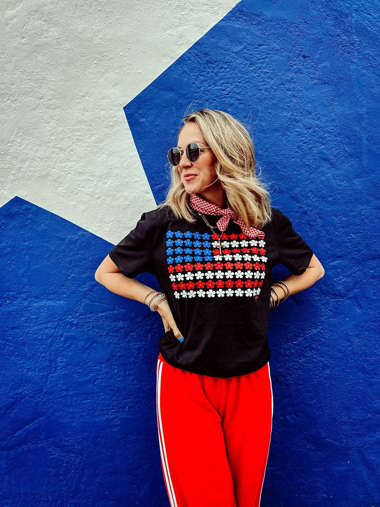 Floral Old Glory Graphic T-shirt