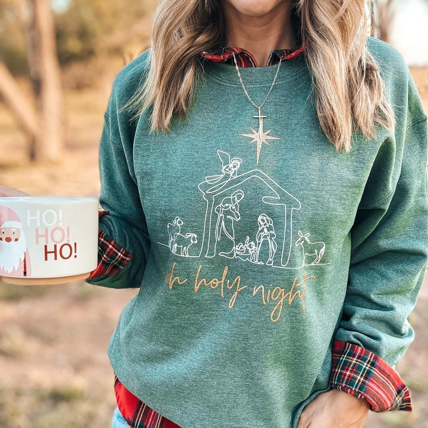Oh Holy Night Green Sweatshirt