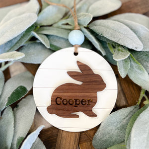 Personalized Shiplap Bunny Basket Tag