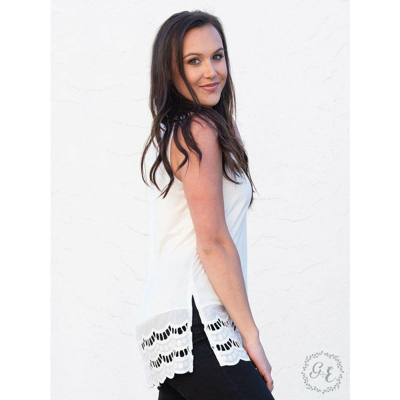 Eyelet Lace Layering Tank-Stella's Shabby Boutique