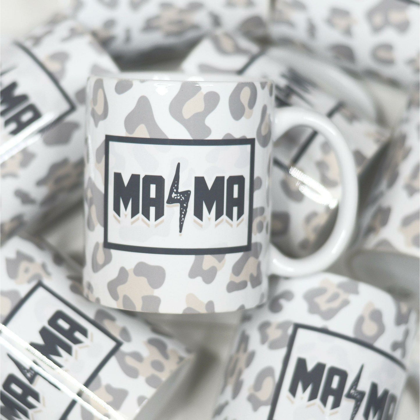 Mama Neutral Leopard Ceramic Mug