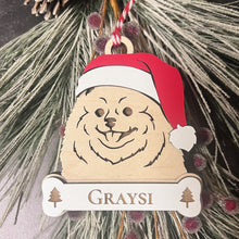 Load image into Gallery viewer, Personalized Santa Paw Dog Ornament – Multiple Breeds Available