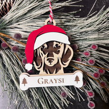 Load image into Gallery viewer, Personalized Santa Paw Dog Ornament – Multiple Breeds Available