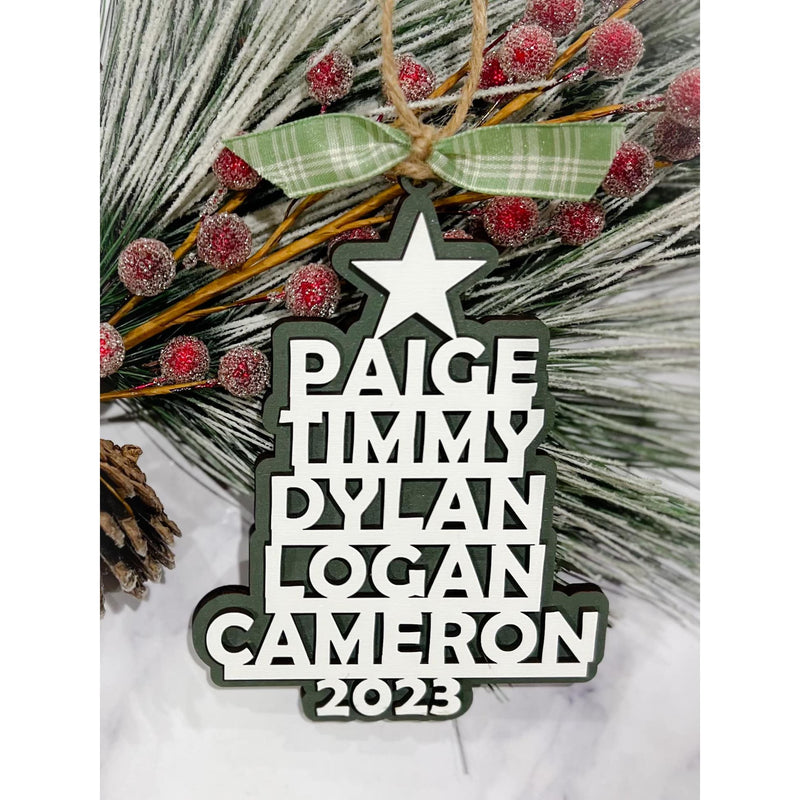 Family Name Cutout Tree Ornament