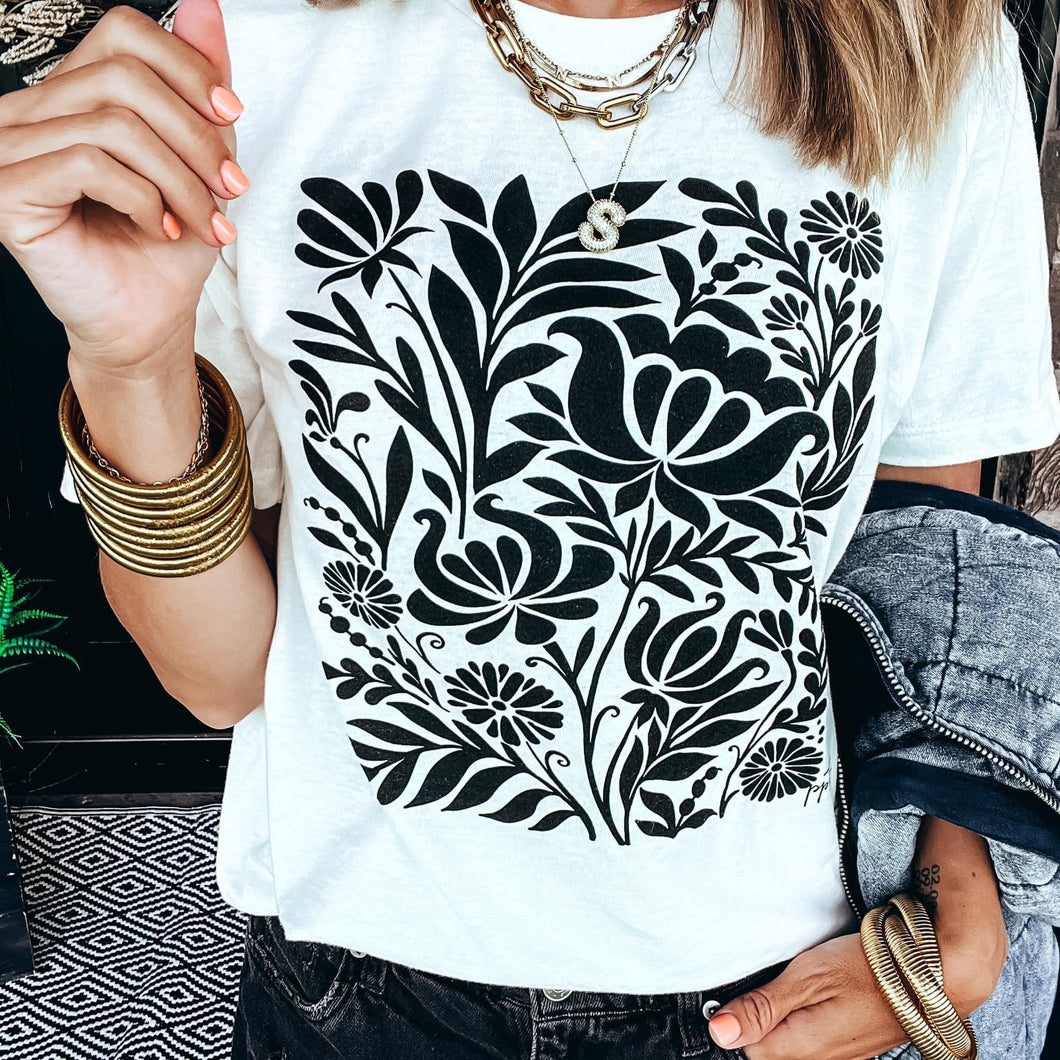 Black Bouquet Graphic T-shirt
