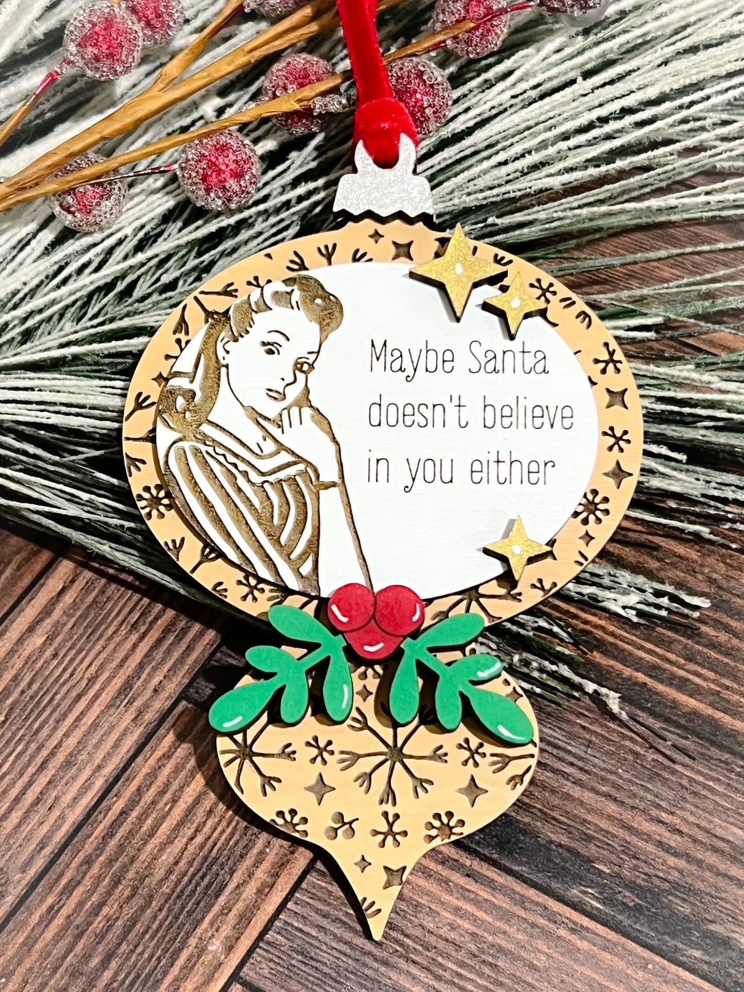 Vintage Style Snarky Ornament