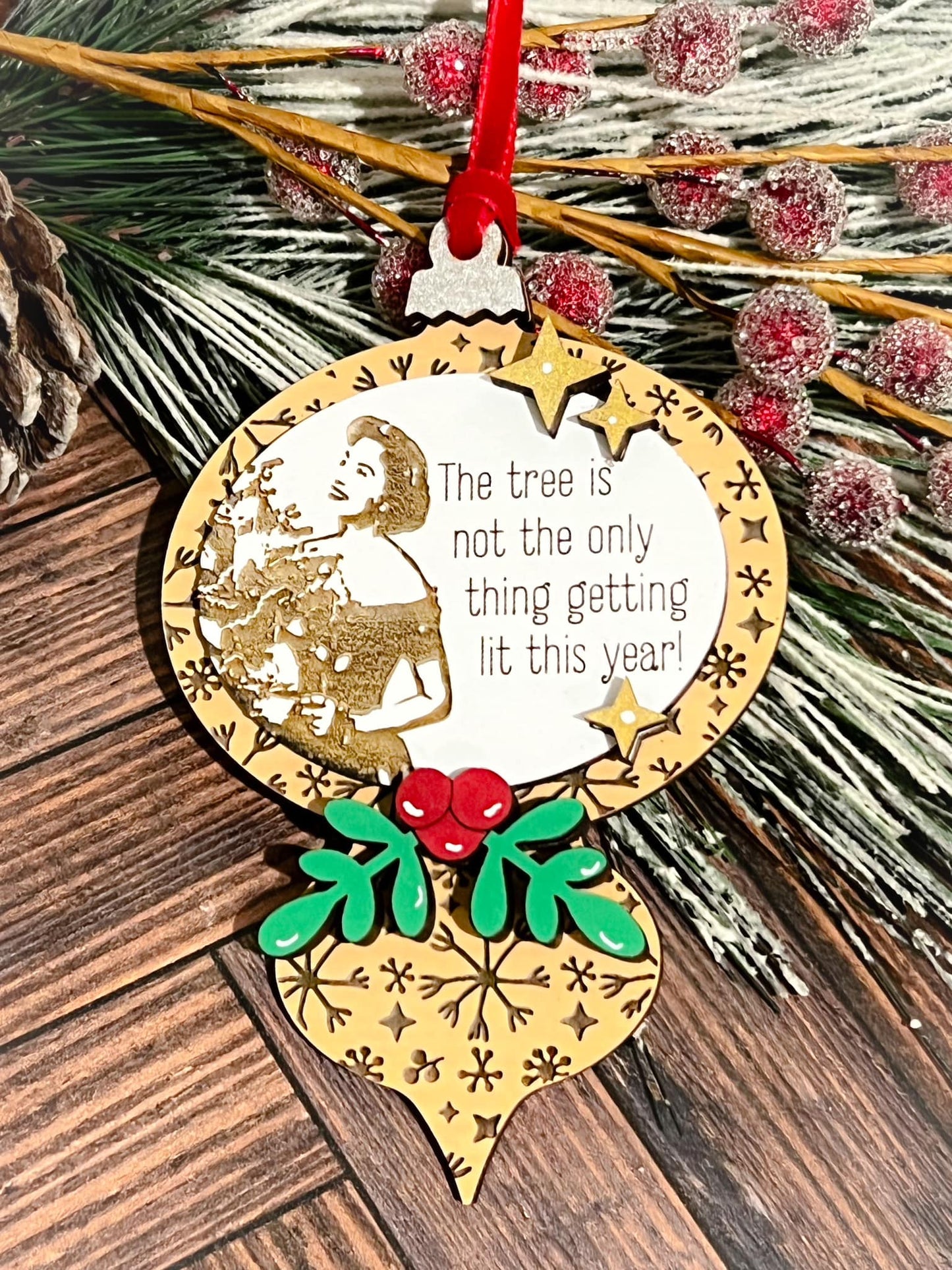 Vintage Style Snarky Ornament