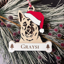 Load image into Gallery viewer, Personalized Santa Paw Dog Ornament – Multiple Breeds Available