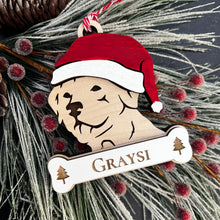 Load image into Gallery viewer, Personalized Santa Paw Dog Ornament – Multiple Breeds Available