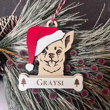 Load image into Gallery viewer, Personalized Santa Paw Dog Ornament – Multiple Breeds Available