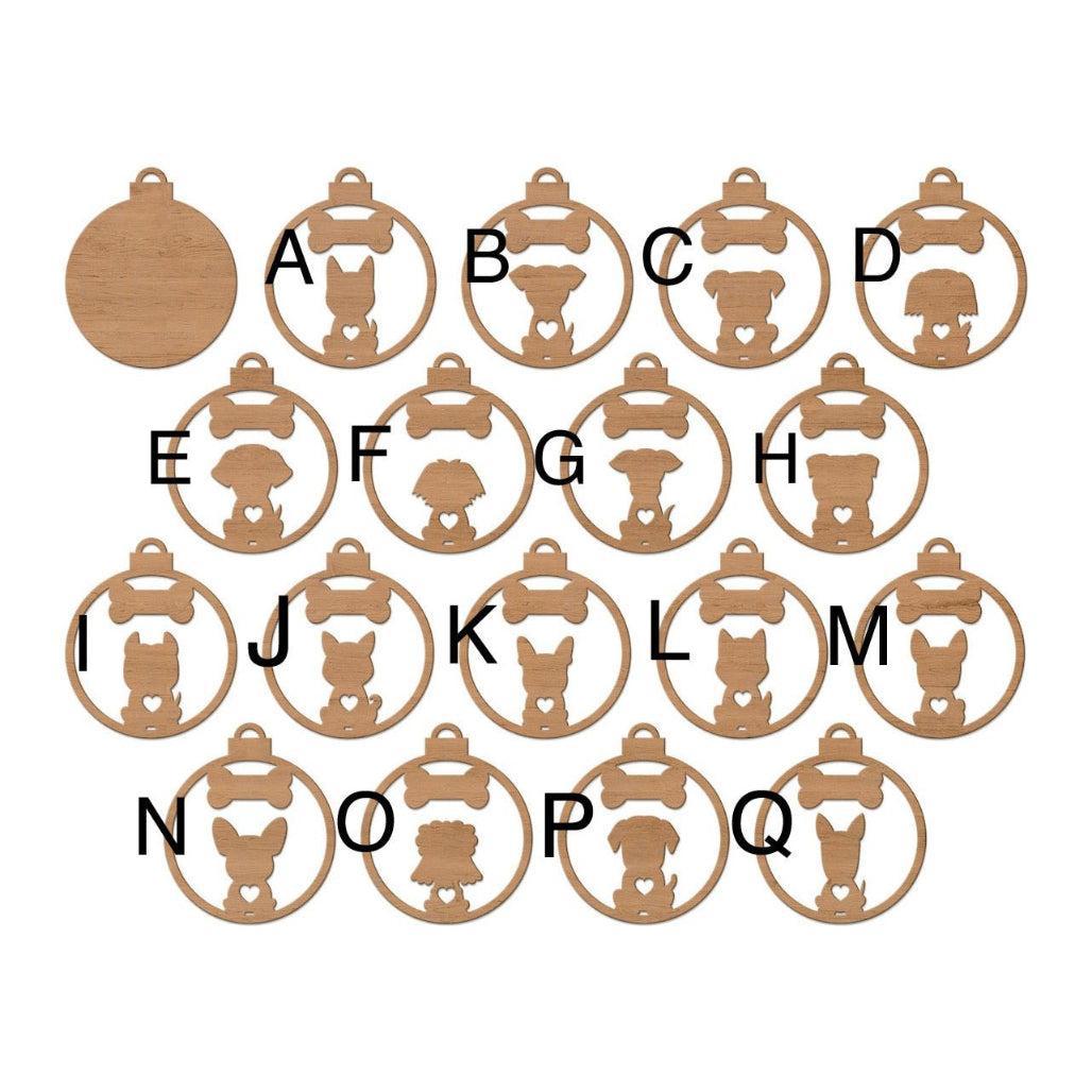Brown dog silhouettes for ornament choices