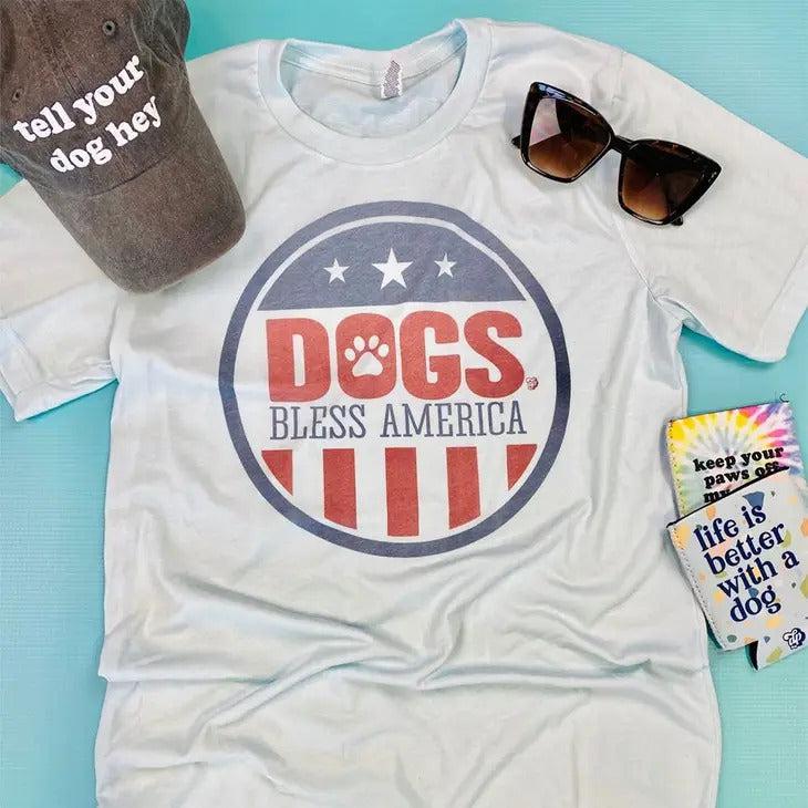 Dogs Bless America Graphic T-Shirt