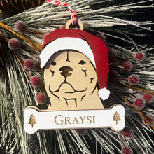 Load image into Gallery viewer, Personalized Santa Paw Dog Ornament – Multiple Breeds Available