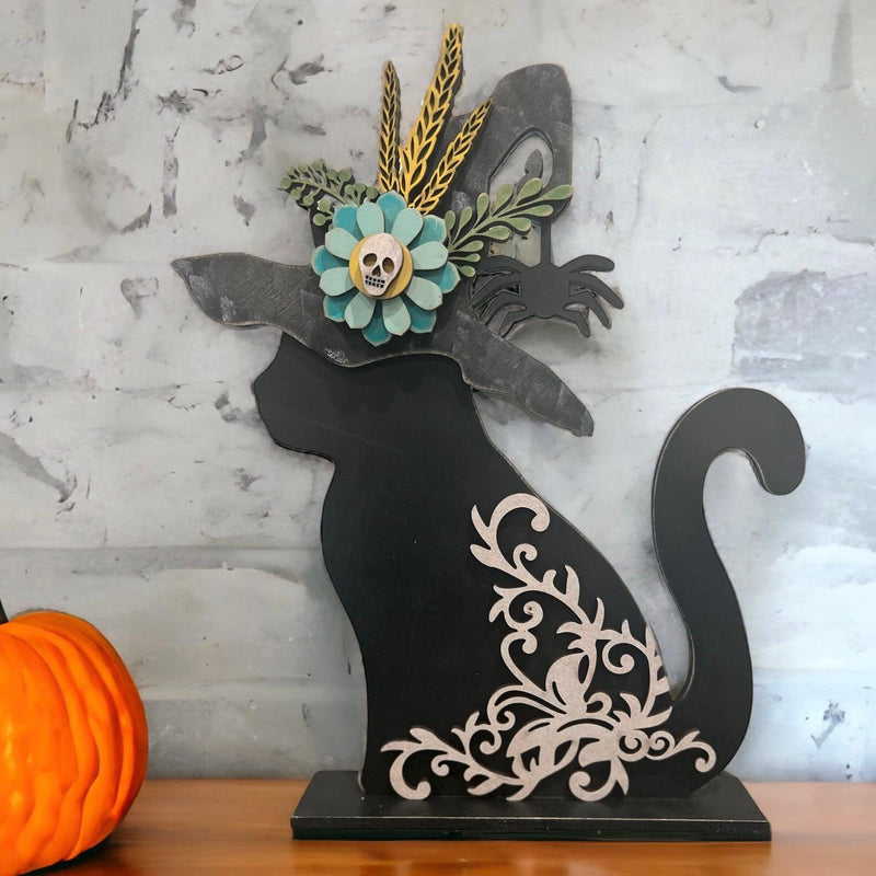 Black Cat Witch Shelf Sitter