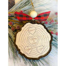 Load image into Gallery viewer, Personalized Wood Slice Ornaments