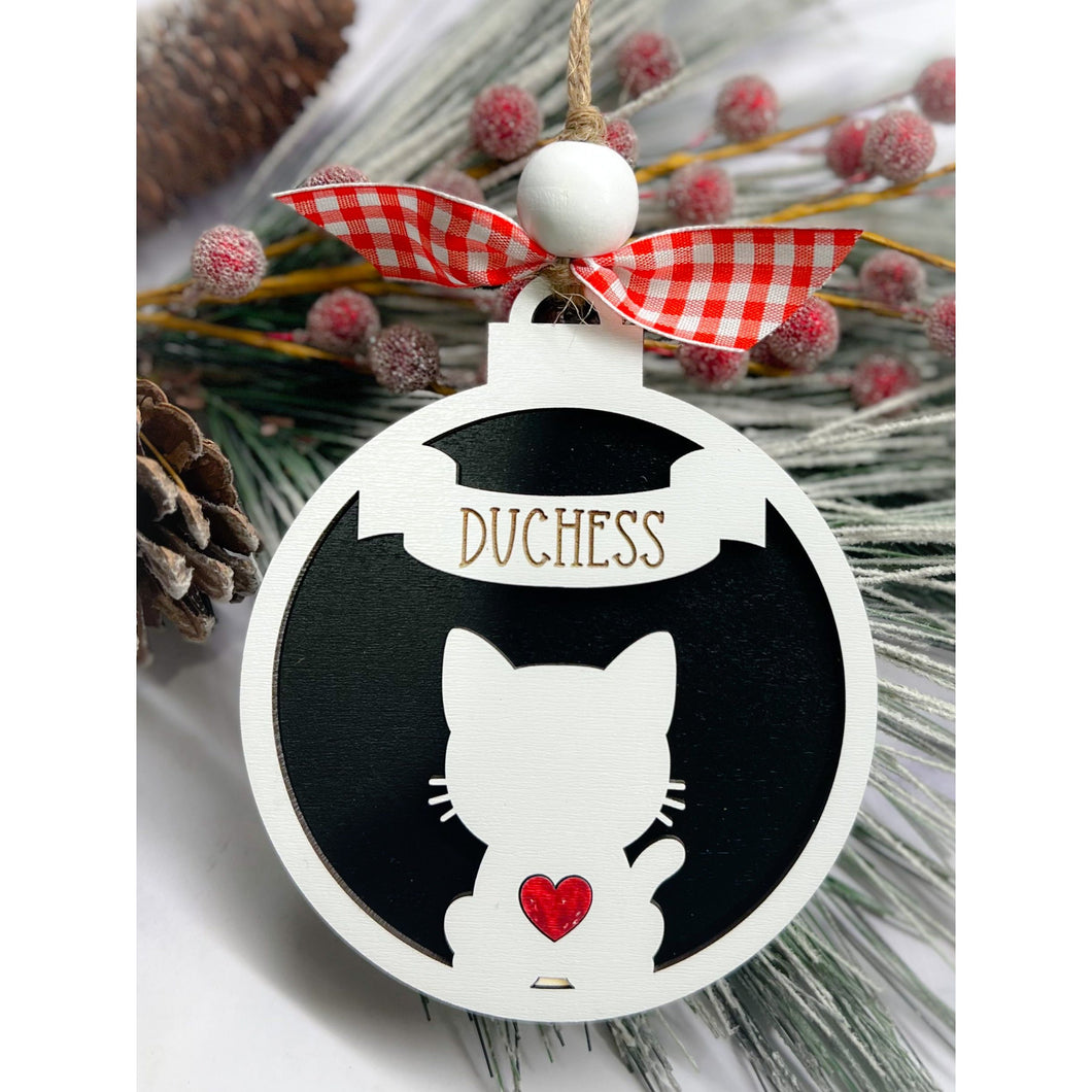 Personalized Cat Silhoutte Ornament