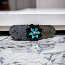 Load image into Gallery viewer, Floral Leather Hairclip