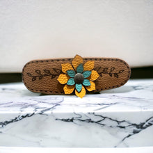 Load image into Gallery viewer, Floral Leather Hairclip