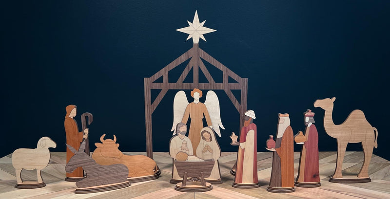 Wood Nativity Set