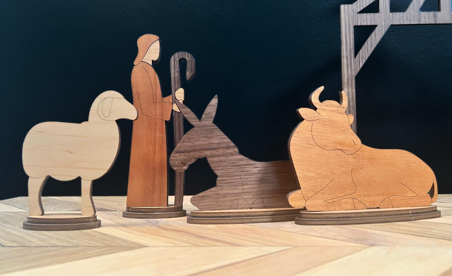 Wood Nativity Set