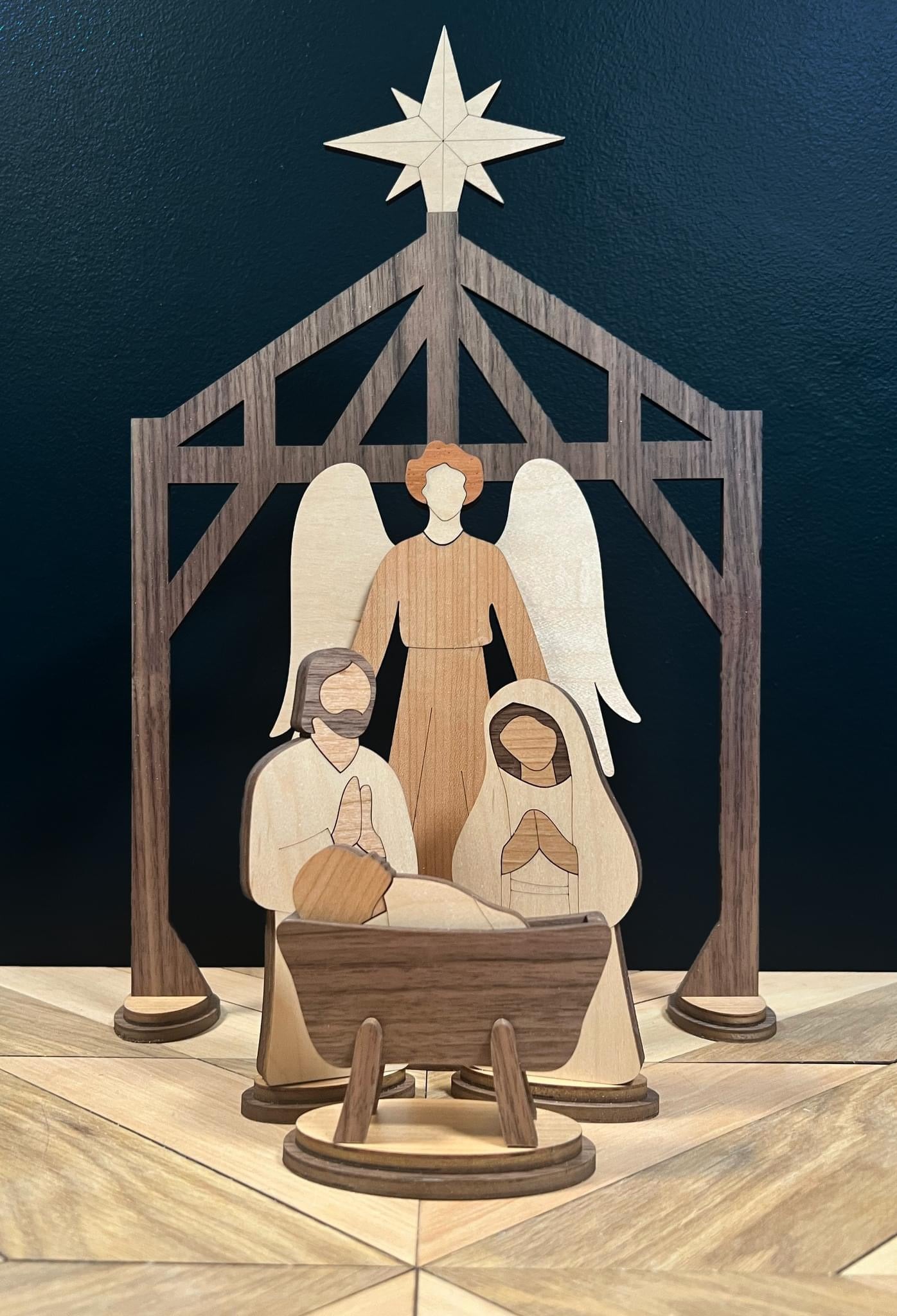 Wood Nativity Set