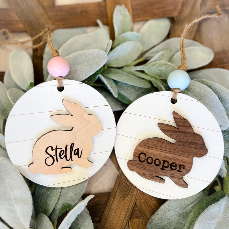 Personalized Shiplap Bunny Basket Tag