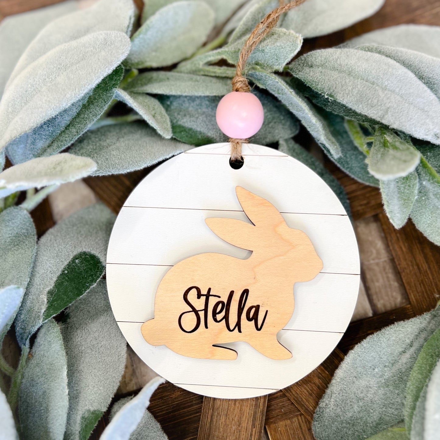 Personalized Shiplap Bunny Basket Tag