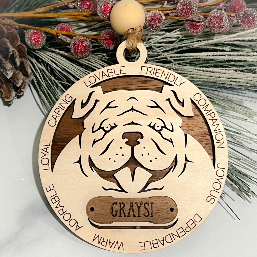 Personalized Laser Cut Dog Ornament - Different Dog Breed - Laser Cut Dog Ornaments