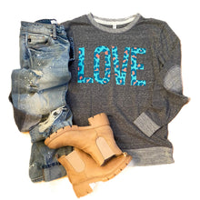 Load image into Gallery viewer, Leopard Print Love French Terry Long Sleeve Tunic
