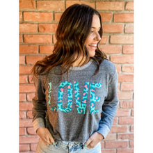 Load image into Gallery viewer, Leopard Print Love French Terry Long Sleeve Tunic