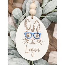 Load image into Gallery viewer, Personalized Bunny Egg Shaped Basket Tag