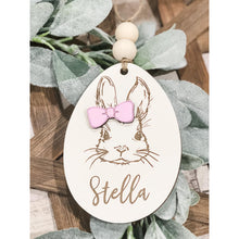 Load image into Gallery viewer, Personalized Bunny Egg Shaped Basket Tag