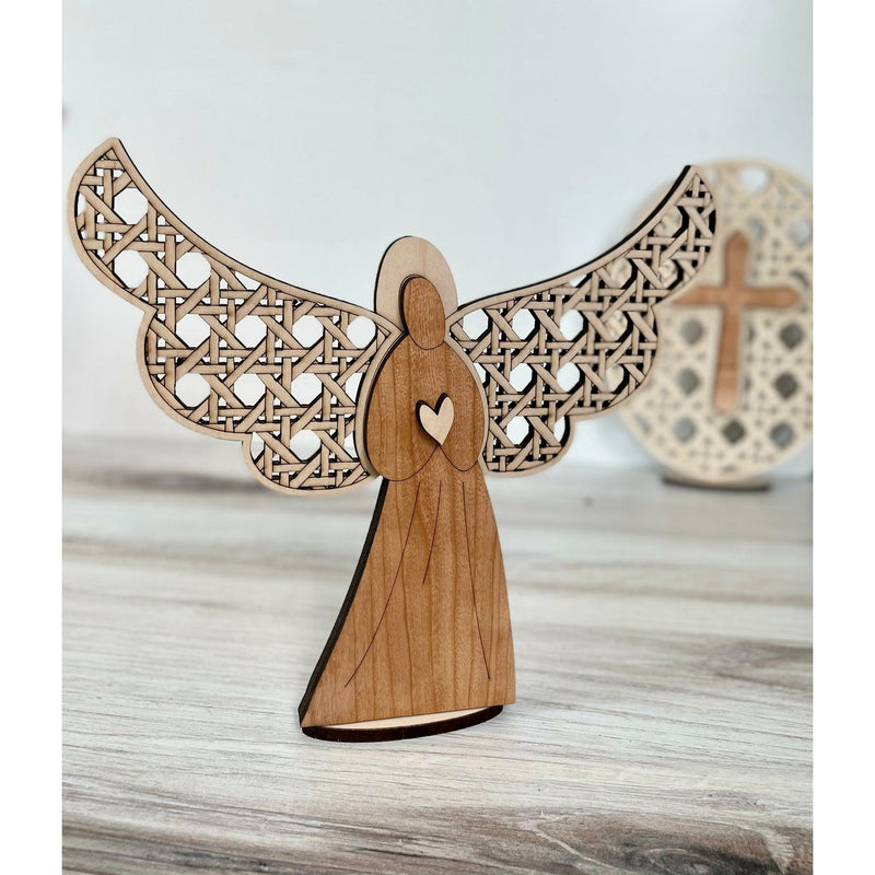 Cane Weave Angel Cutout