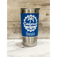 Load image into Gallery viewer, Personalized Beach 20 oz Tumbler with Silicone Grip