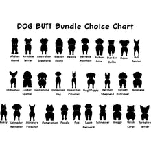 Load image into Gallery viewer, Options available for dog leash holder showing breeds available.  White background with black images.