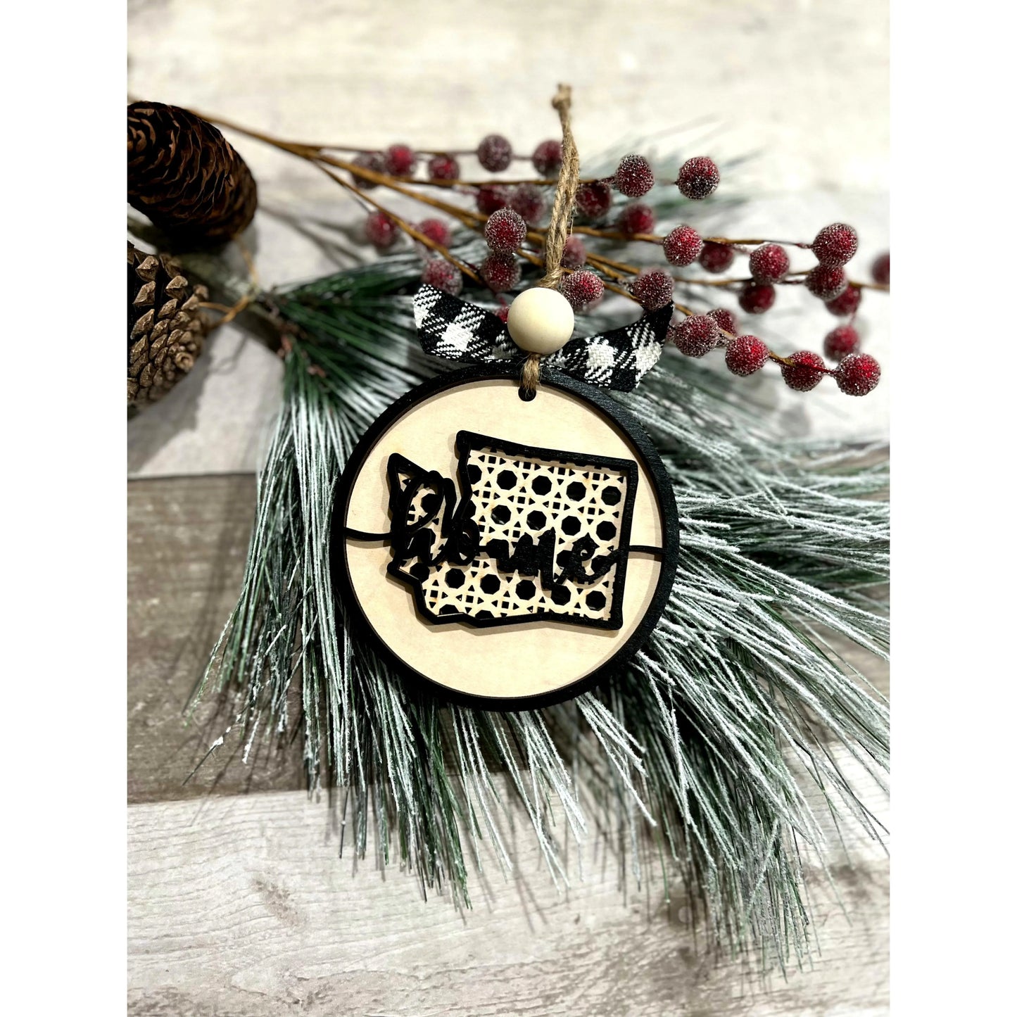 Rattan Home State Christmas Ornament