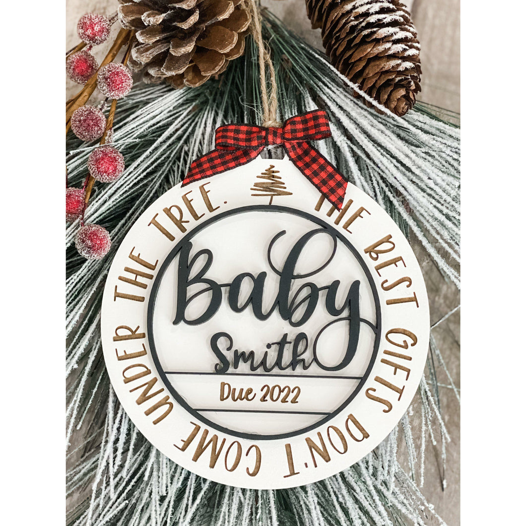 Personalized Baby Coming Soon Ornament