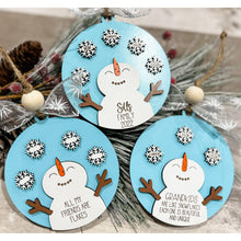 Load image into Gallery viewer, Personalized Snowman Ornament