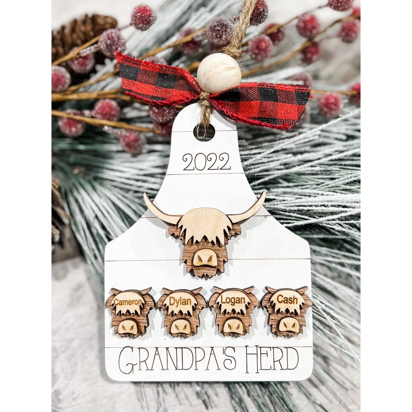 Personalized Highland Cow Ornament