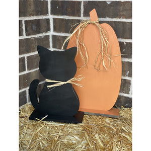 Black Cat and Pumpkin Halloween Cutouts