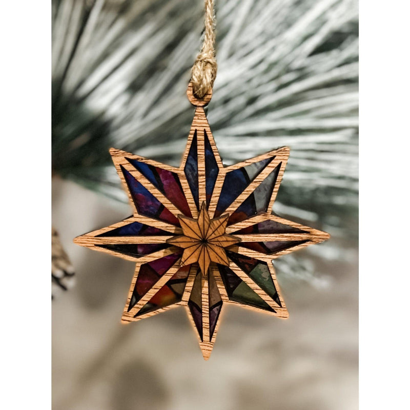 Faux Stained Glass Star Ornament