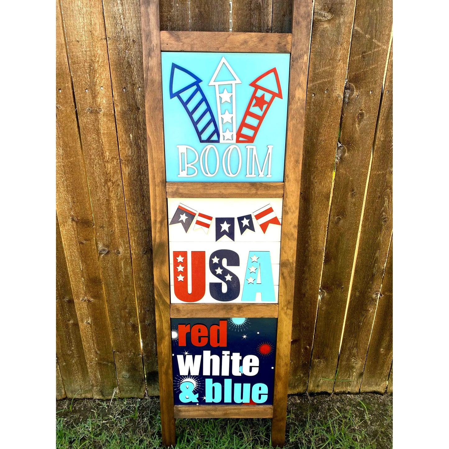 Interchangeable Porch Ladder Sign and Inserts