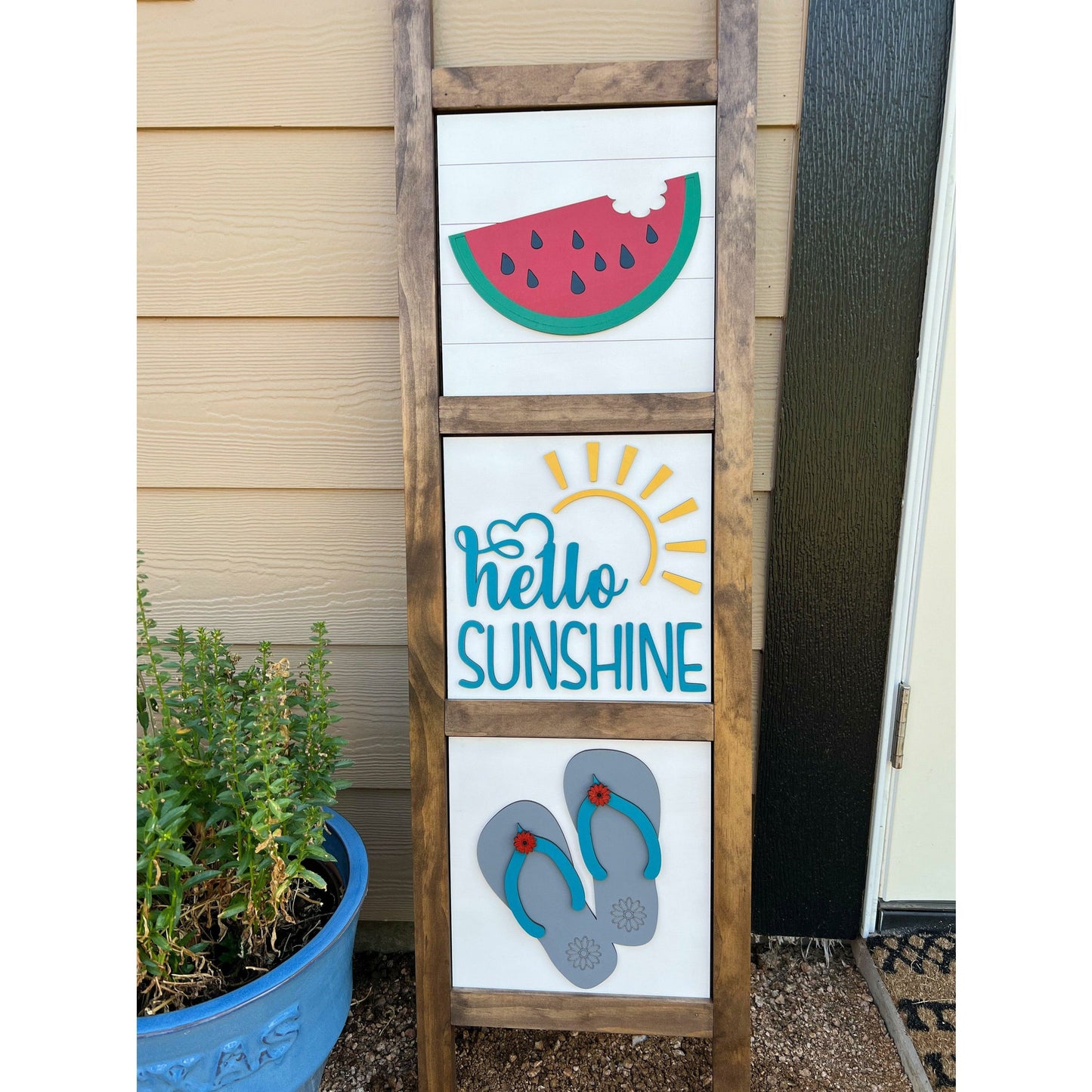 Interchangeable Porch Ladder Sign and Inserts