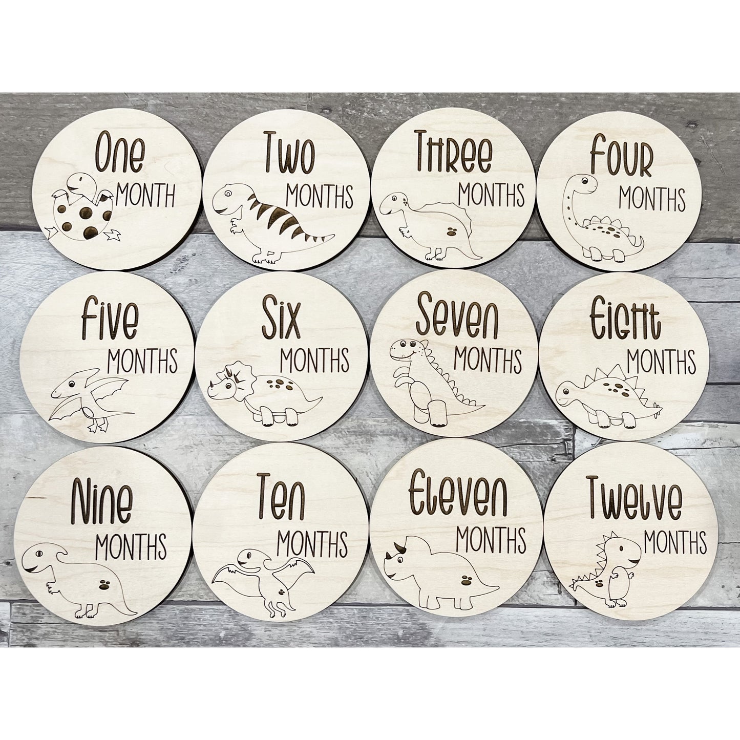 Engraved Baby Milestone & Announcement Rounds