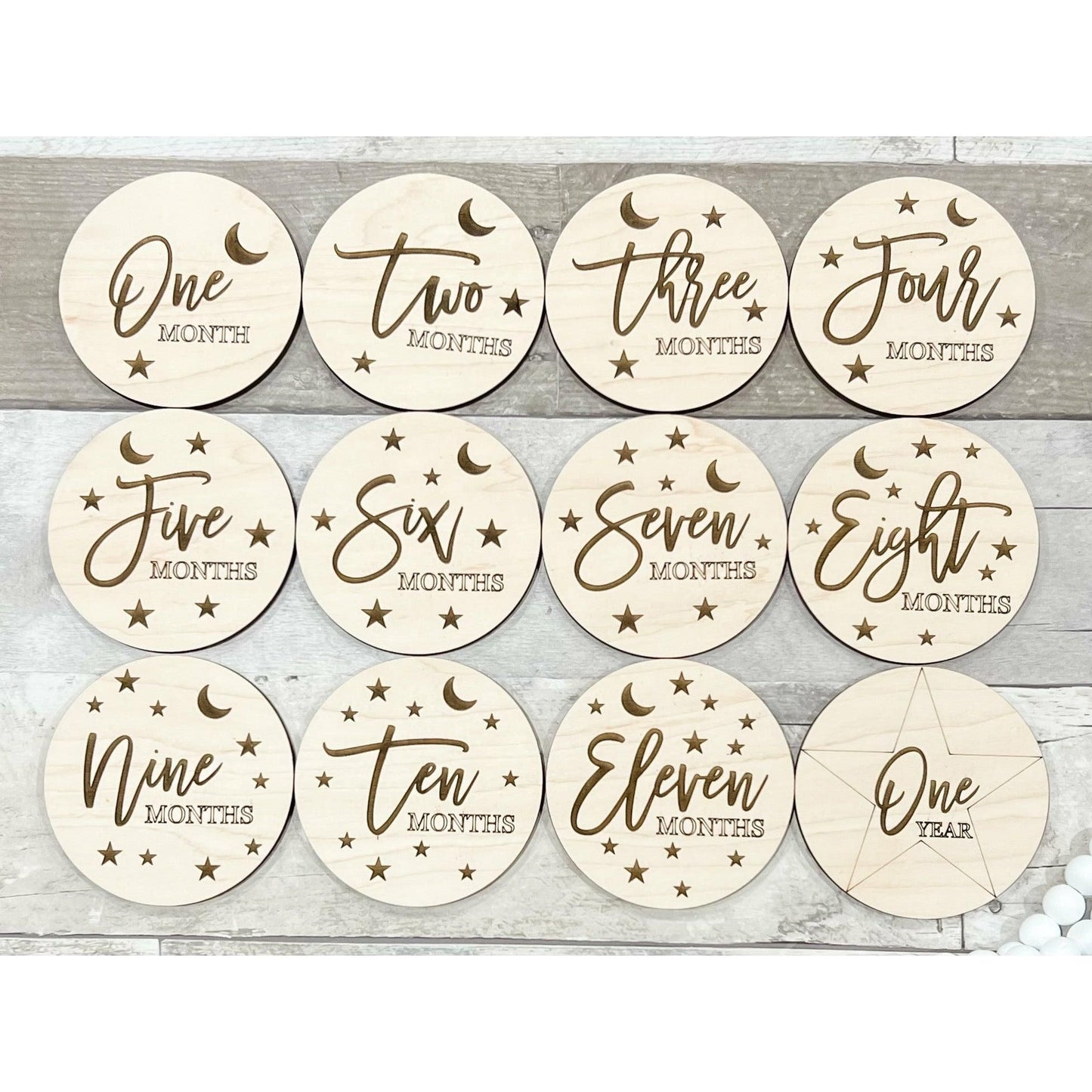 Engraved Baby Milestone & Announcement Rounds