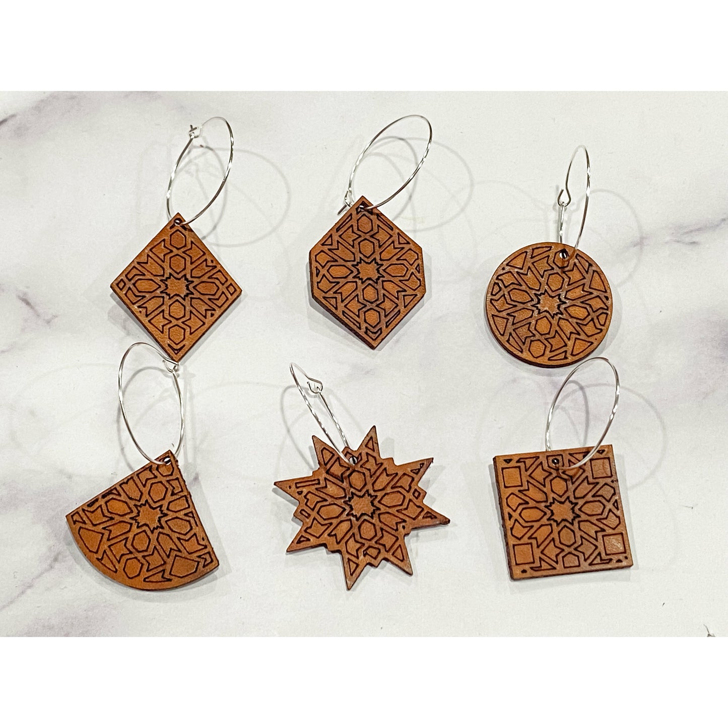 Boho Leather Wine Charms