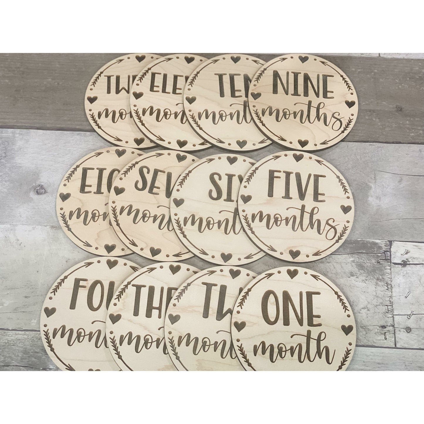 Engraved Baby Milestone & Announcement Rounds
