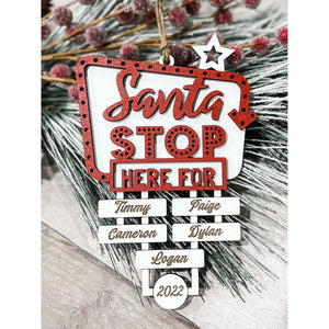 Personalized Retro Santa Sign Ornament