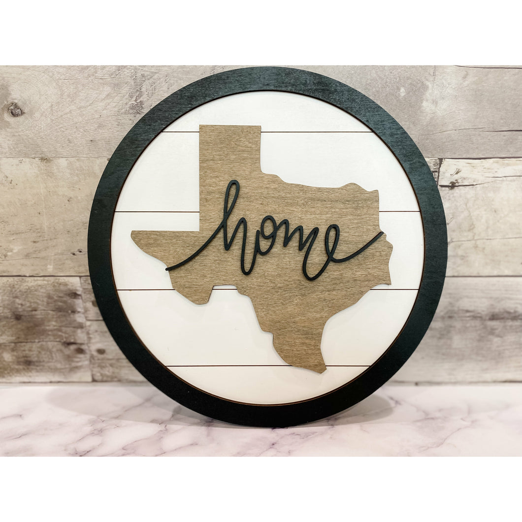 Shiplap State Home Sign