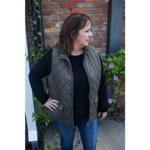 Load image into Gallery viewer, Olive Quilted Stitch Vest-Stella&#39;s Shabby Boutique